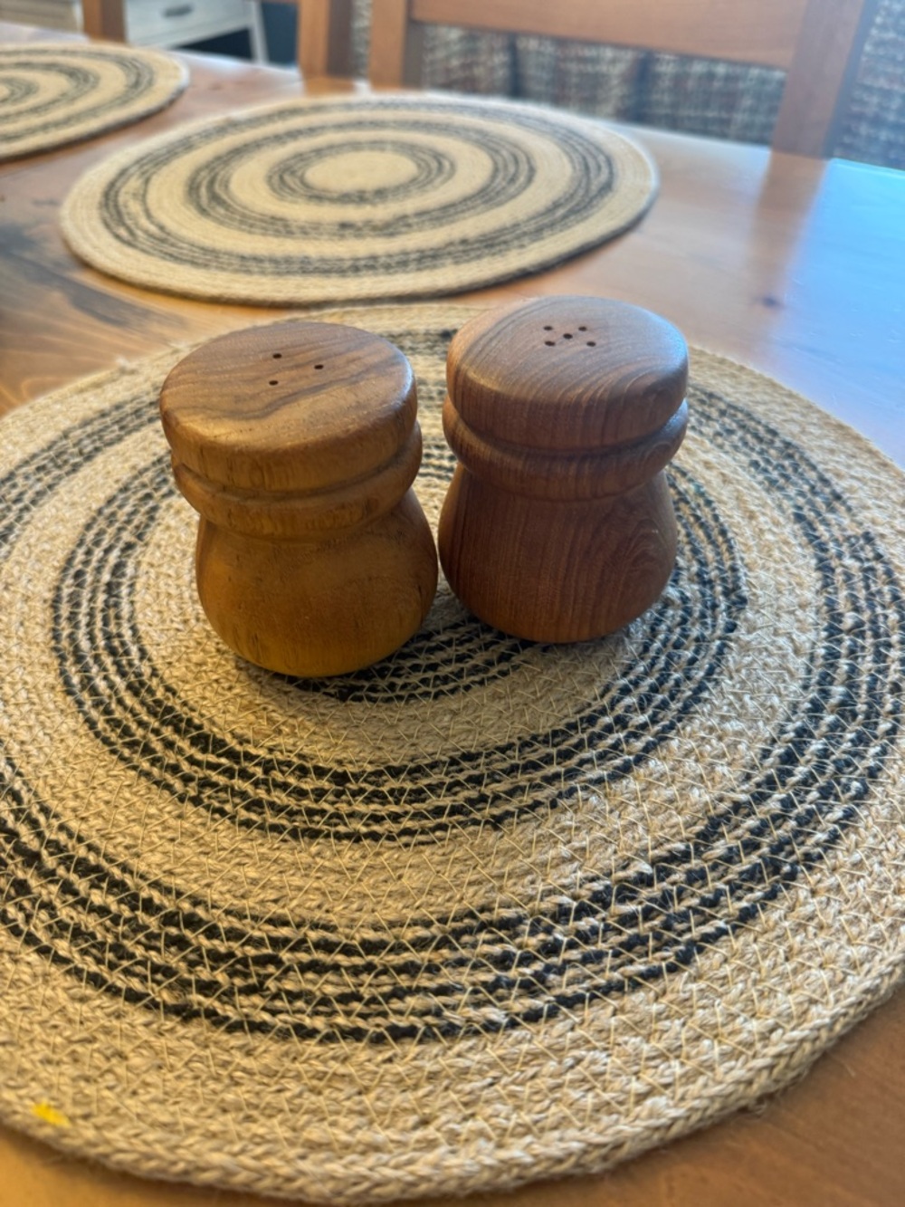 VTG Wooden Salt and Pepper Shakers - Rustic Pair